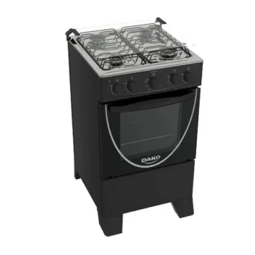 Cocina Dako Luna 4 Hornallas Tapa de Vidrio Encendido Eléctrico Negra