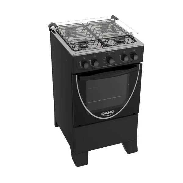 Cocina Dako Amazonas 4 Hornallas Tapa de Vidrio Negra