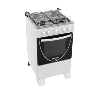 Cocina Dako Amazonas 4 Hornallas Tapa de Vidrio Blanca