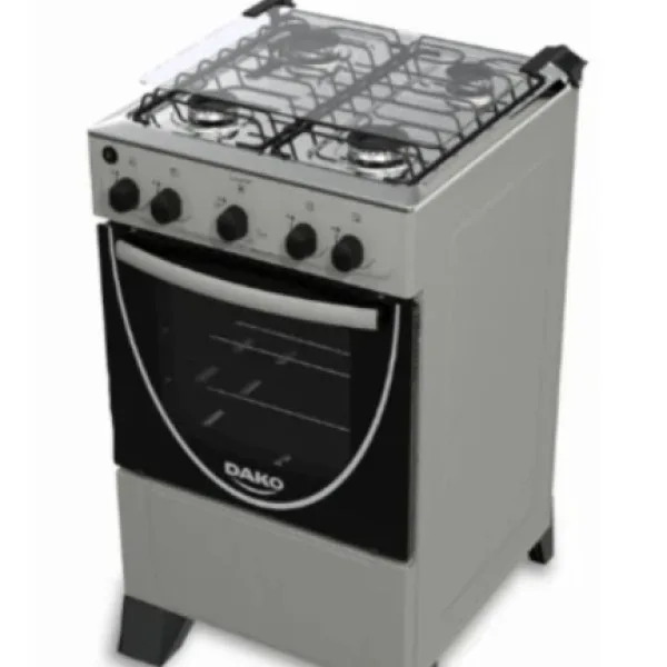 Cocina Dako Luna 4 Hornallas Tapa de Vidrio Encendido Eléctrico Gris