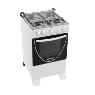 Cocina Dako Luna 4 Hornallas Tapa de Vidrio Encendido Eléctrico Blanca