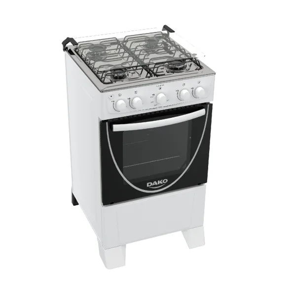 Cocina Dako Luna 4 Hornallas Tapa de Vidrio Encendido Eléctrico Blanca