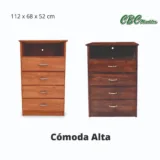 Cómoda Alta Nogal 4 Cajones CBC