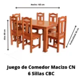 Juego de Comedor CBC Macizo 6 Sillas CN y NG