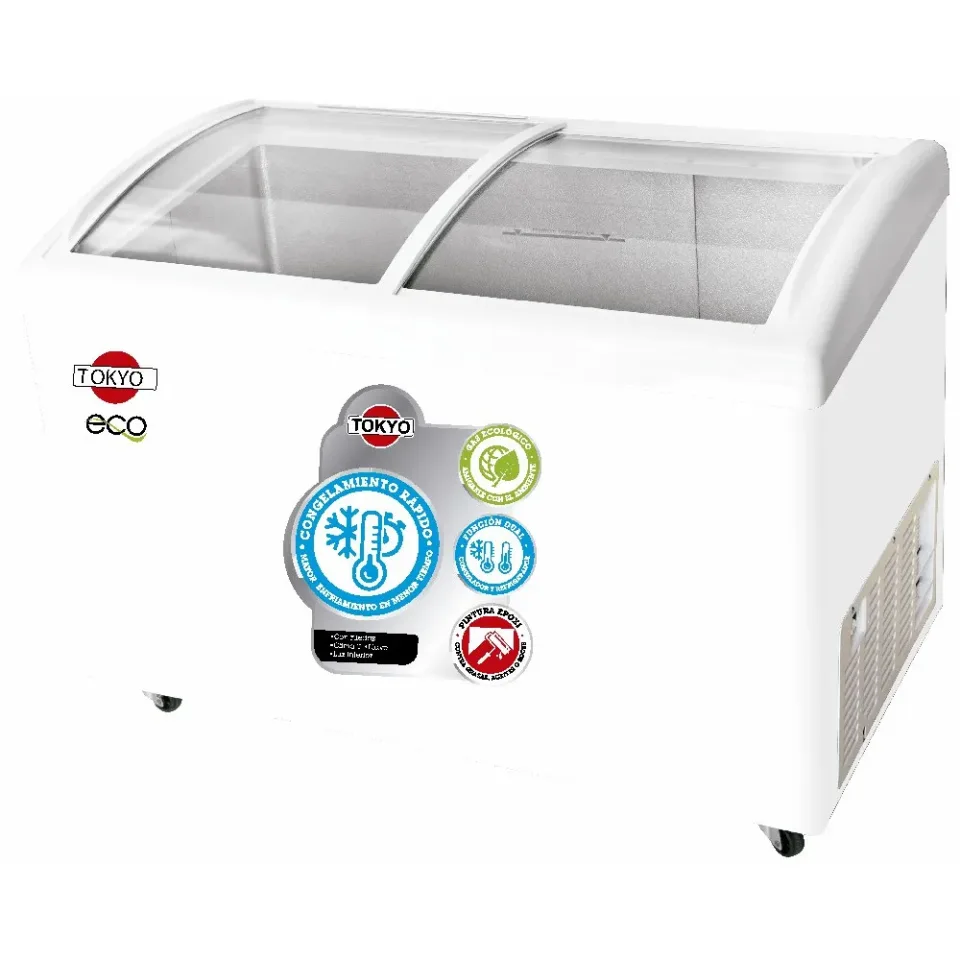 Congelador para Helados Tokyo TCONH350R 263 Net 2T/VID.CURVO Desliz.