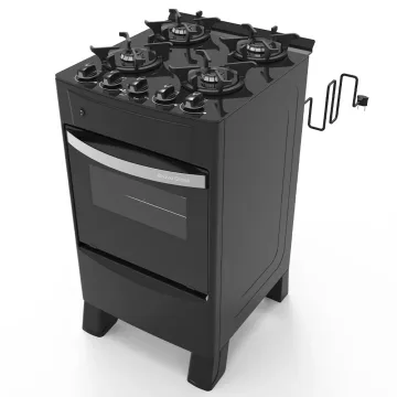 Cocina a Gas Tokyo Bravo Glass Negro 4H con Encendido Horno 50 L Limpia Facil