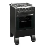 Cocina a Gas Tokyo Flamex Negro 4H Mesa Inox Tapa de Vidrio Horno Limpia Facil