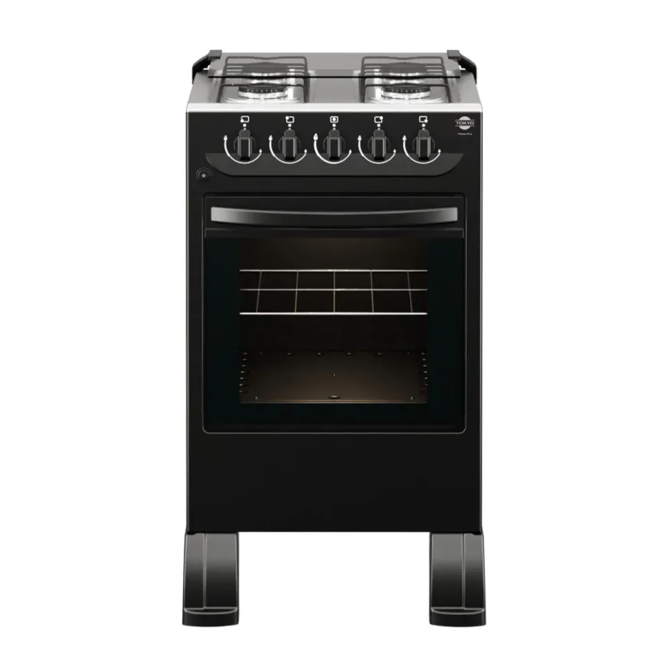 Cocina a Gas Tokyo Flamex Plus NE con Enc 4H Mesa Inox Tapa de Vidrio Horno Limpia