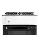 Cocina a Gas Tokyo Bravo Plus 4H con Encendido Blanca Mesa Inox Comando Superior