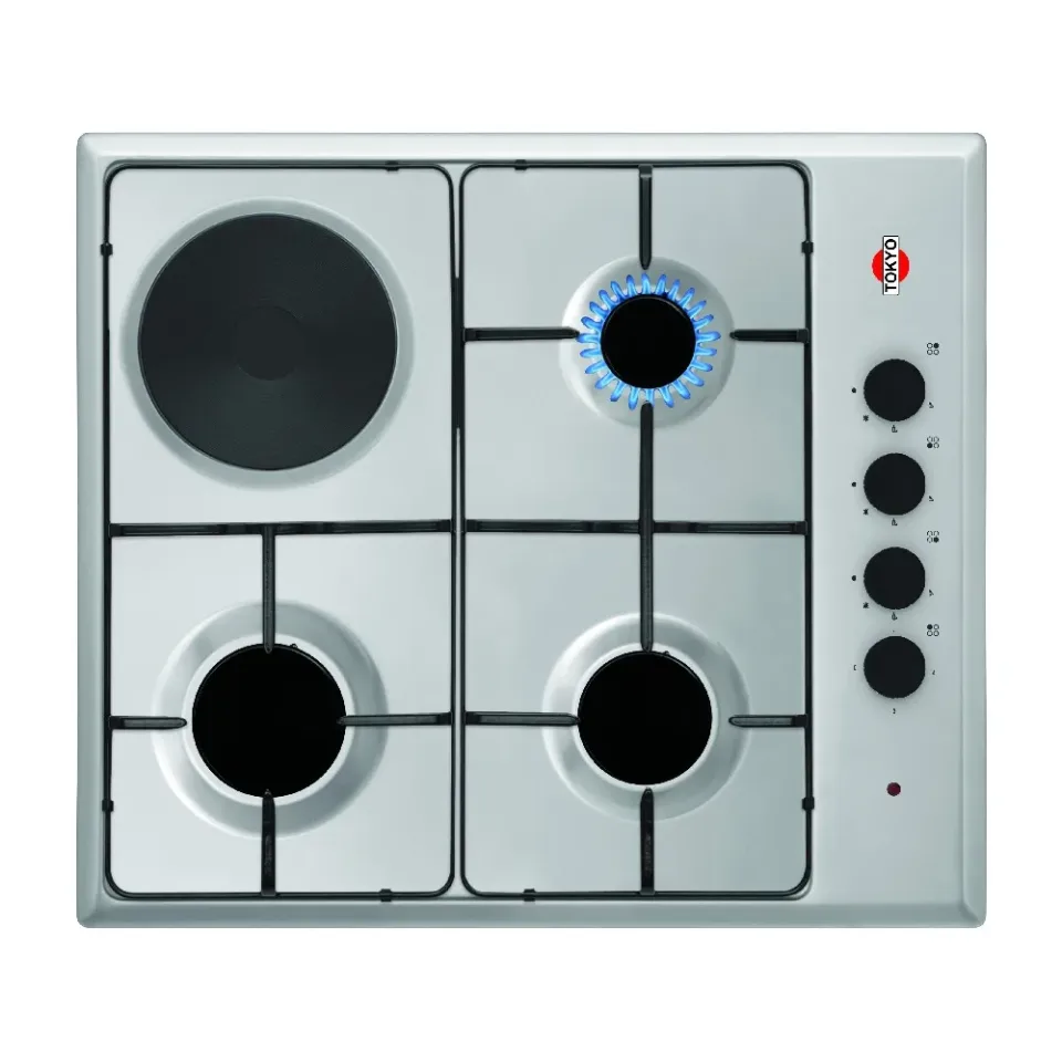 Anafe Combinado Tokyo Anka Inoxidable 3 Hornallas a Gas y 1ELECTRICO