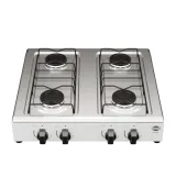 Cocina a Gas de Mesa Tokyo Maravilha 4H Blanco Mesada Inox