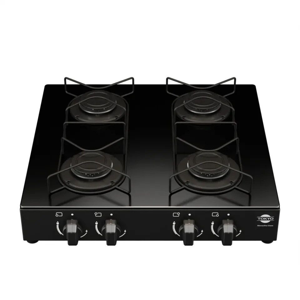 Cocina a Gas de Mesaglass Tokyo Maravilha 4H Negro