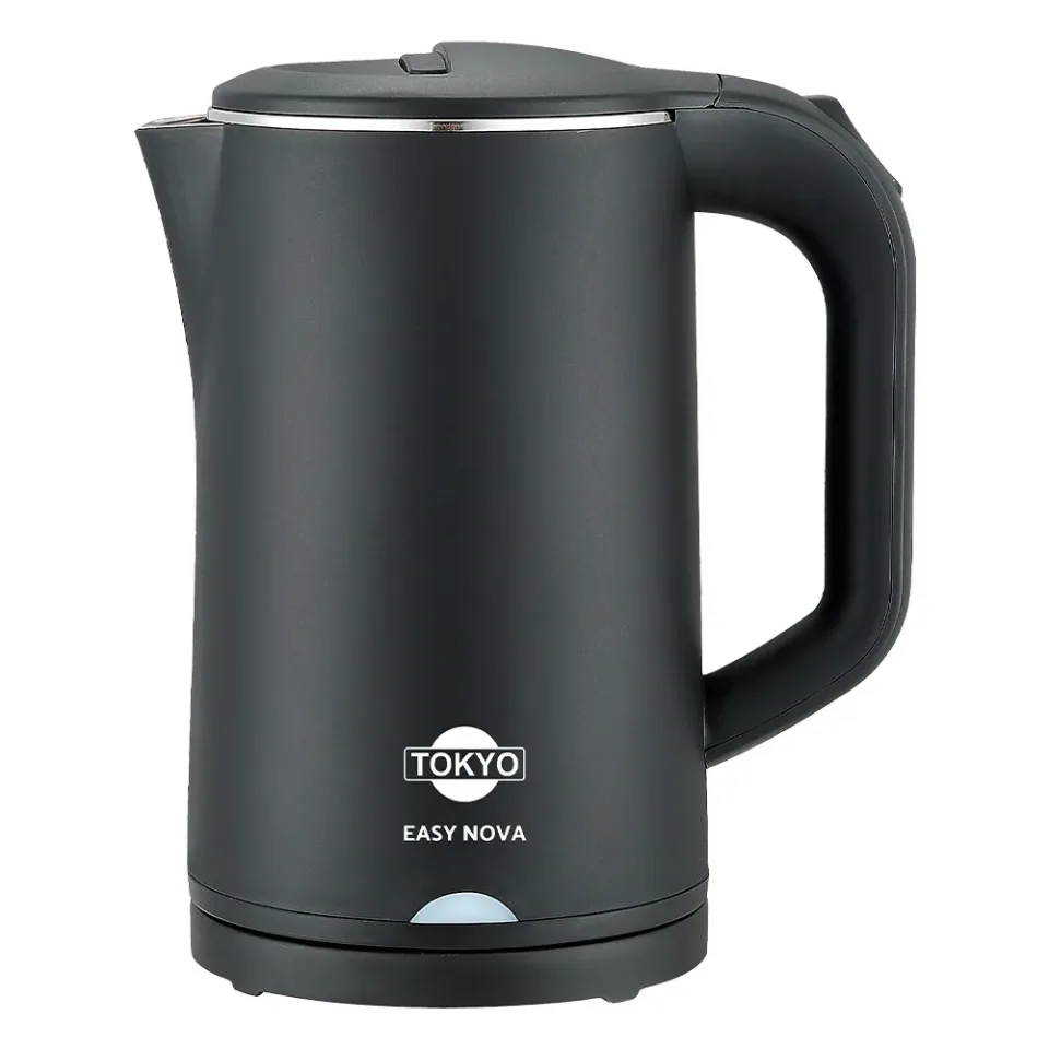 Hervidora Tokyo Easy Pro Negra Jarra de Acero Inoxidable 1,7 L 1500 W