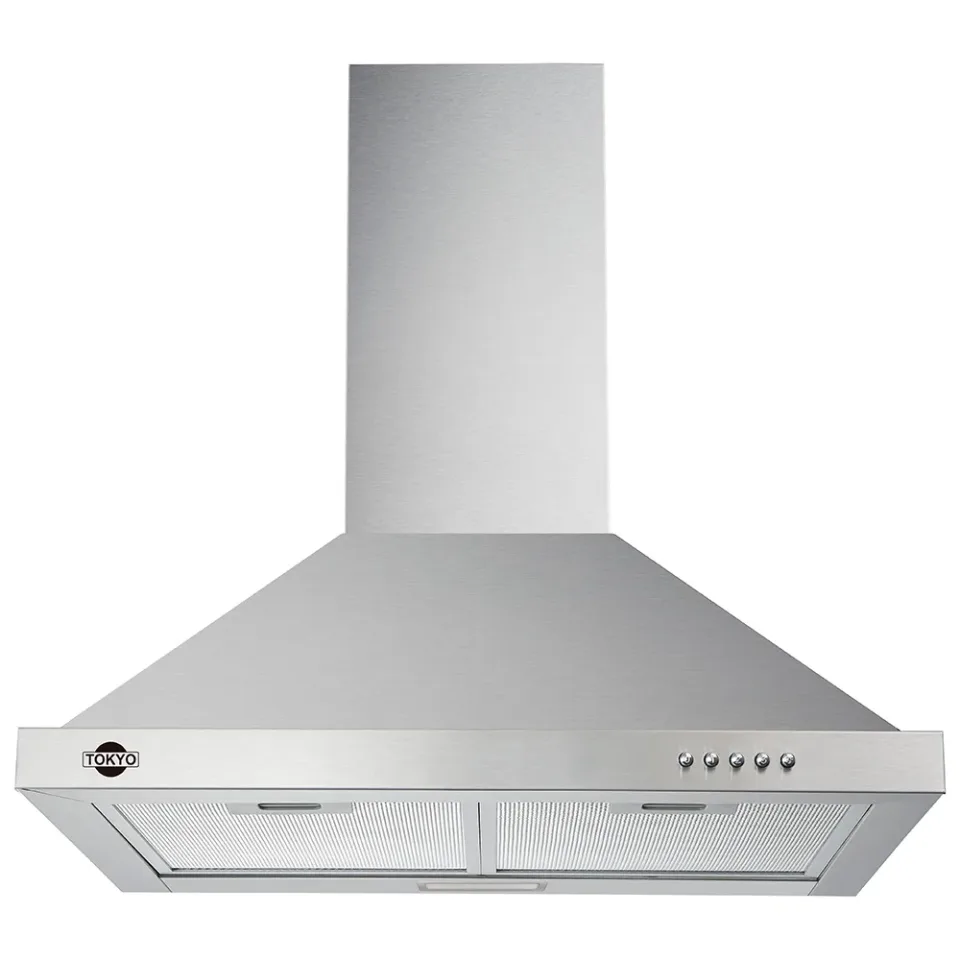 Campana Piramidal Tokyo Inox Deluxe 5/6H 90CM con Carb. Act.