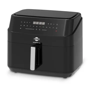 Air Fryer Tokyo Suprema 10LTS Doble Canasta con Divisor Extraíble 200°C 2400W