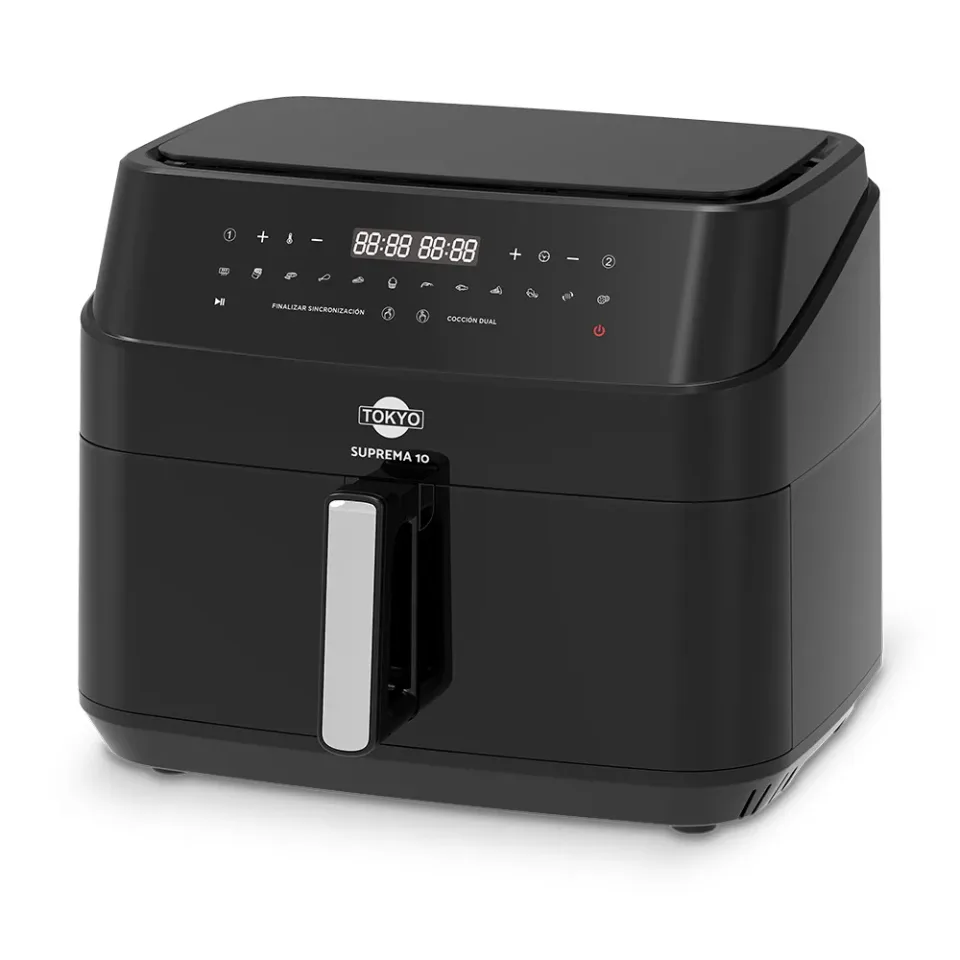 Air Fryer Tokyo Suprema 10LTS Doble Canasta con Divisor Extraíble 200°C 2400W