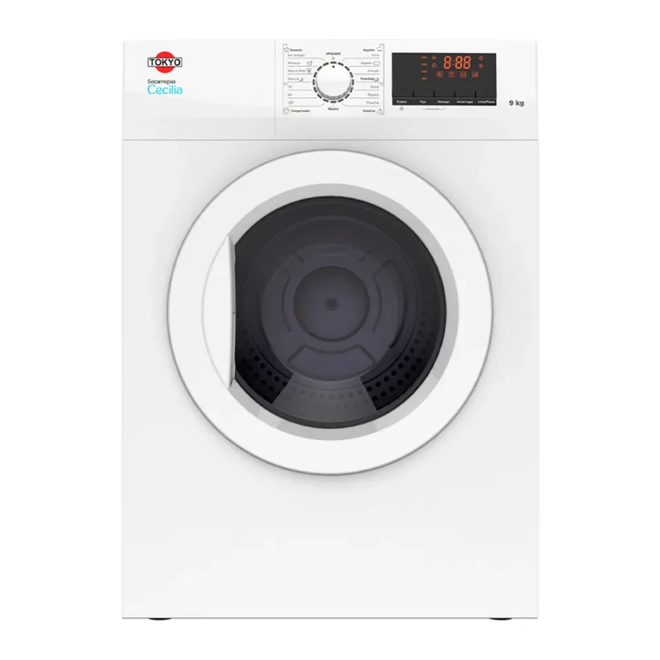 Secarropas Tokyo Cecilia TOK9CECI 9KGS Blanco con Display LED.16 Programas Tambor Inox