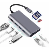Adaptador Mini USB-C Hdmi, RJ45, Red, Tarjeta de Memoria