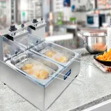 Freidora Eléctrica Metvisa 6 Litros Doble (3L+3L)