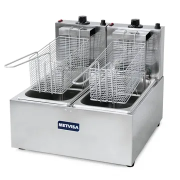 Freidora Eléctrica Metvisa 6 Litros Doble (3L+3L)