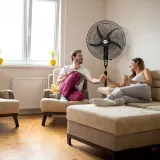 Ventilador Tokyo de Pie Negro Bravisimo 3 VEL.20-BASE Redonda