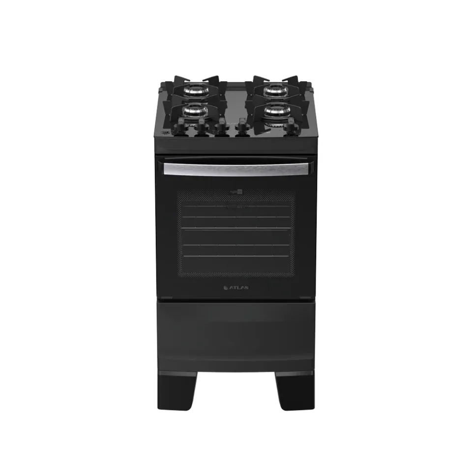 Cocina a Gas Atlas Agile UP Glass 4H Negro