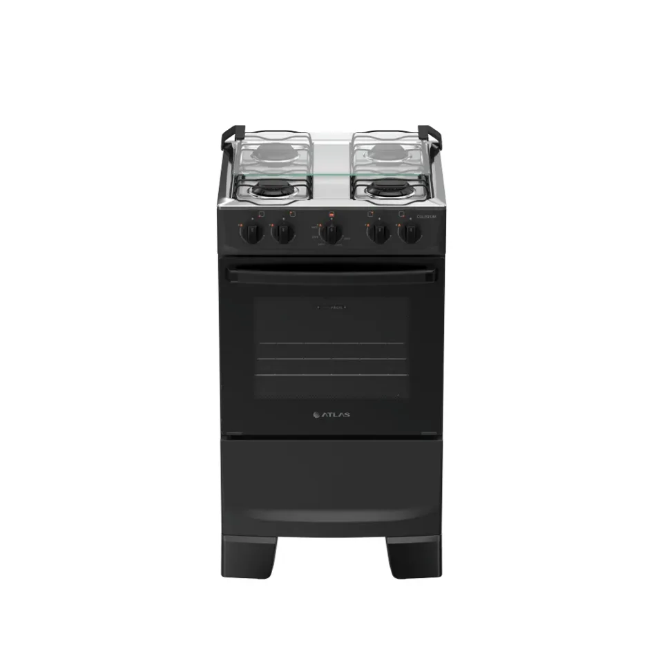 Cocina Atlas 4H Coliseum Plus Negro sin Encendido