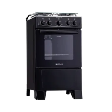 Cocina Atlas Coliseum 4H M/Vidrio Glass Negro