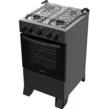 Cocina Atlas Coliseum 4H M/Vidrio Glass Negro