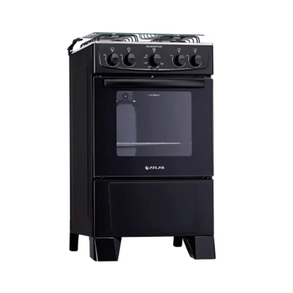 Cocina Atlas Coliseum 4H M/Vidrio Glass Negro