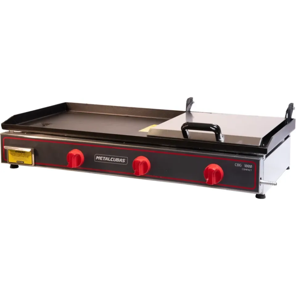 Hamburguesera a Gas Metalcubas 100X45 5MM con Prensa