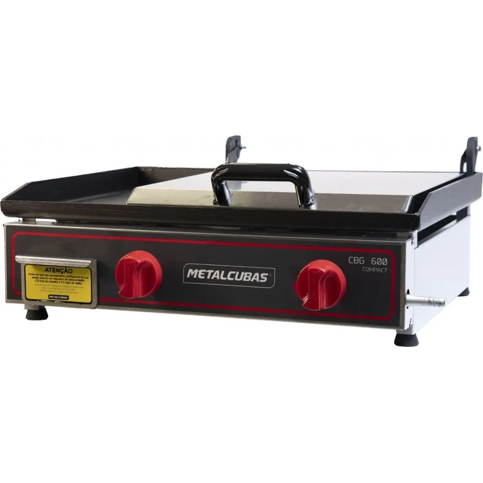 Hamburguesera a Gas Metalcubas 60X45 5MM con Prensa